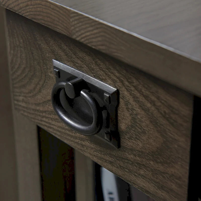 Mission Style Narrow 1-Drawer End Table in Dark Earth Finish