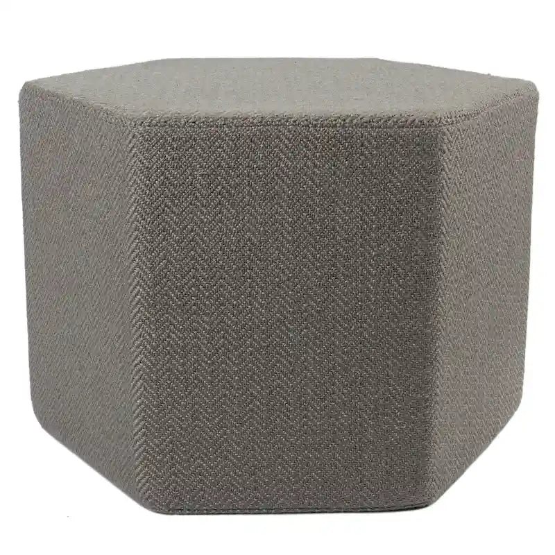 Solid Gray Hexagon Pouf Floor Pillow