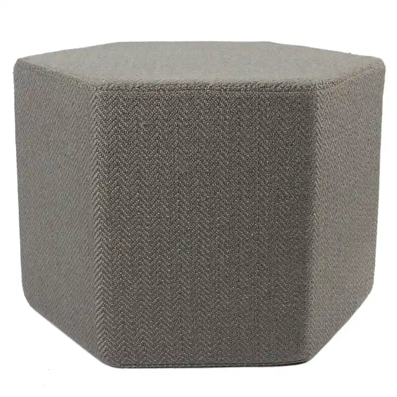 Solid Gray Hexagon Pouf Floor Pillow