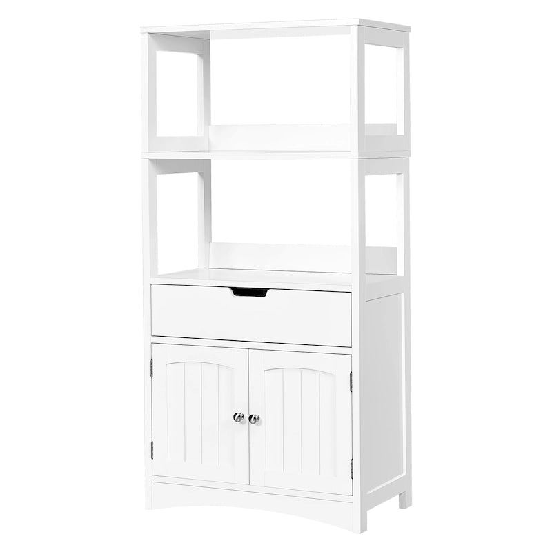 Bathroom Storage Cabinet with Drawer and 2 Open Shelves