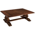 Solid Mahogany Coffee Table with Diamond Veneer Top and Stretcher Base
