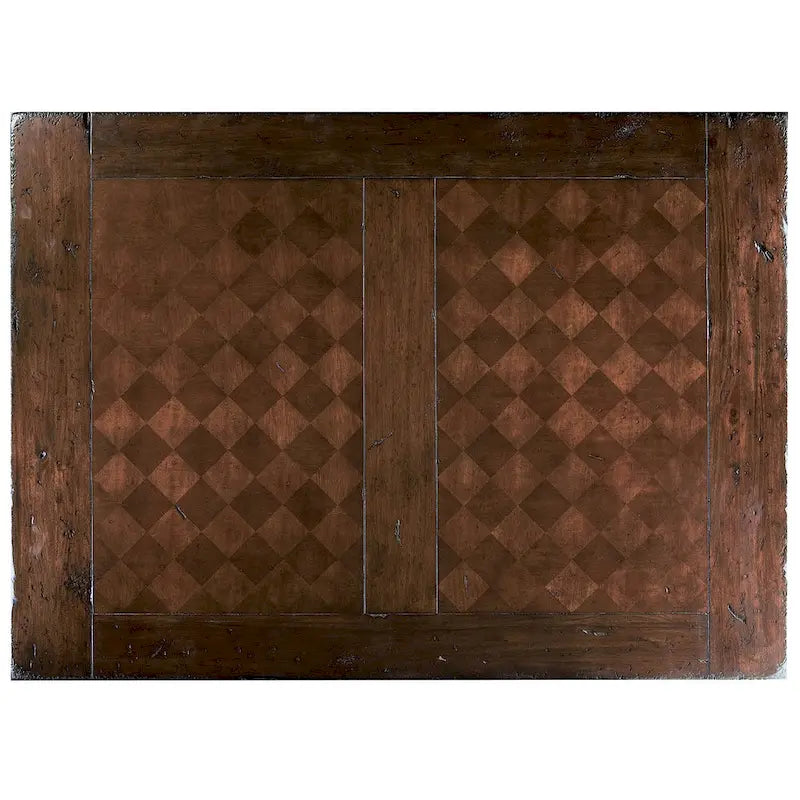 Solid Mahogany Coffee Table with Diamond Veneer Top and Stretcher Base