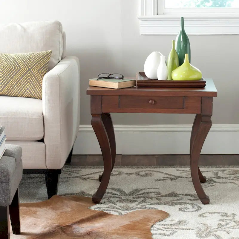 SAFAVIEH Jossie Brown Storage Side Table - 23.8 x 19 x 21.5 - 24Wx19Dx22H
