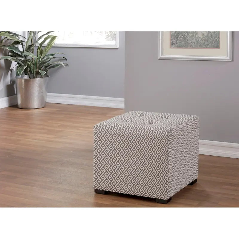 Pouf ottoman capitonné carré traditionnel