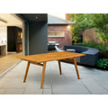 Modern Rectangular Coffee Table with Wood Legs - Natural Oil Finish