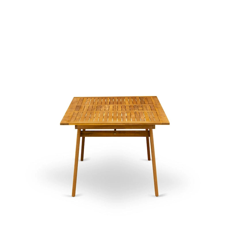 Modern Rectangular Coffee Table with Wood Legs - Natural Oil Finish