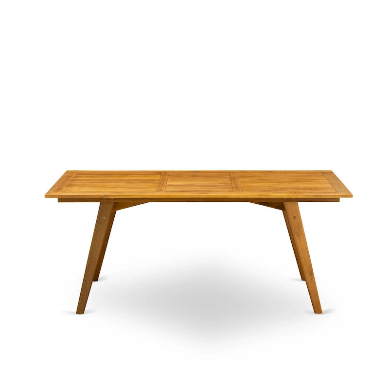 Modern Rectangular Coffee Table with Wood Legs - Natural Oil Finish