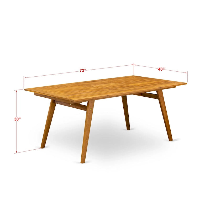 Modern Rectangular Coffee Table with Wood Legs - Natural Oil Finish
