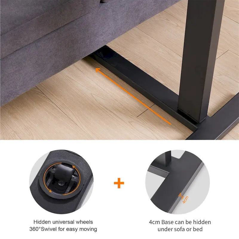 Rolling C Shape Laptop Adjustable Sofa Side Table Bedside Nightstand