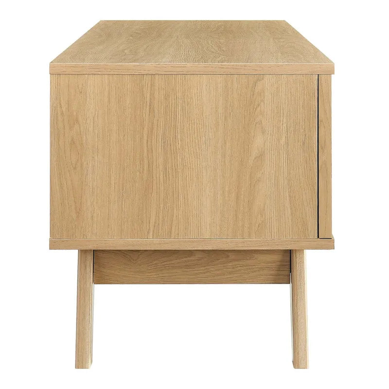 47-Inch Rattan TV Stand with Sliding Door
