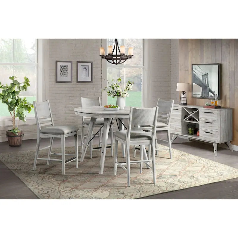 Modern Rustic Round Counter Table, 52-Inch