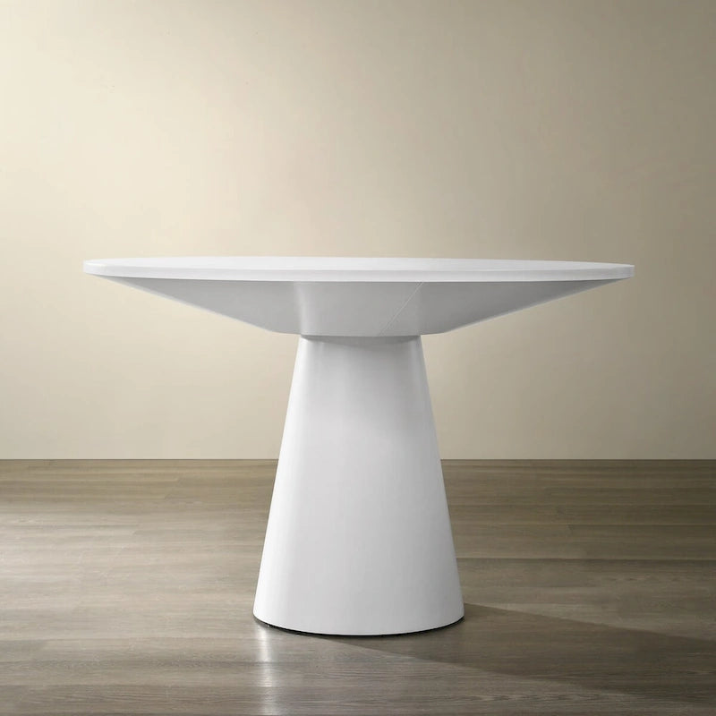 5-Piece 48-Inch Round Pedestal Dining Set with 4 Upholstered Chairs