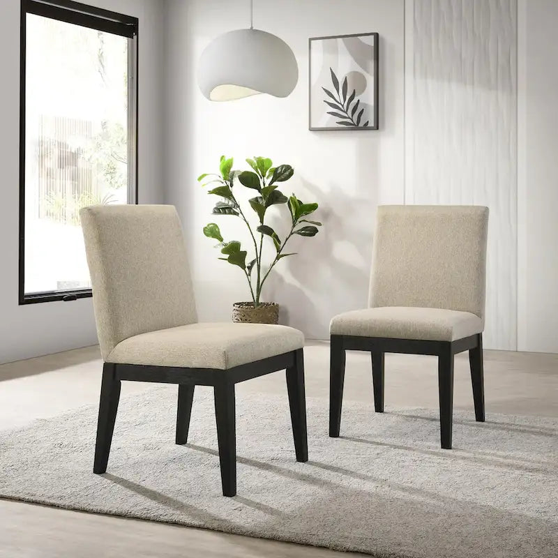 5-Piece 48-Inch Round Pedestal Dining Set with 4 Upholstered Chairs