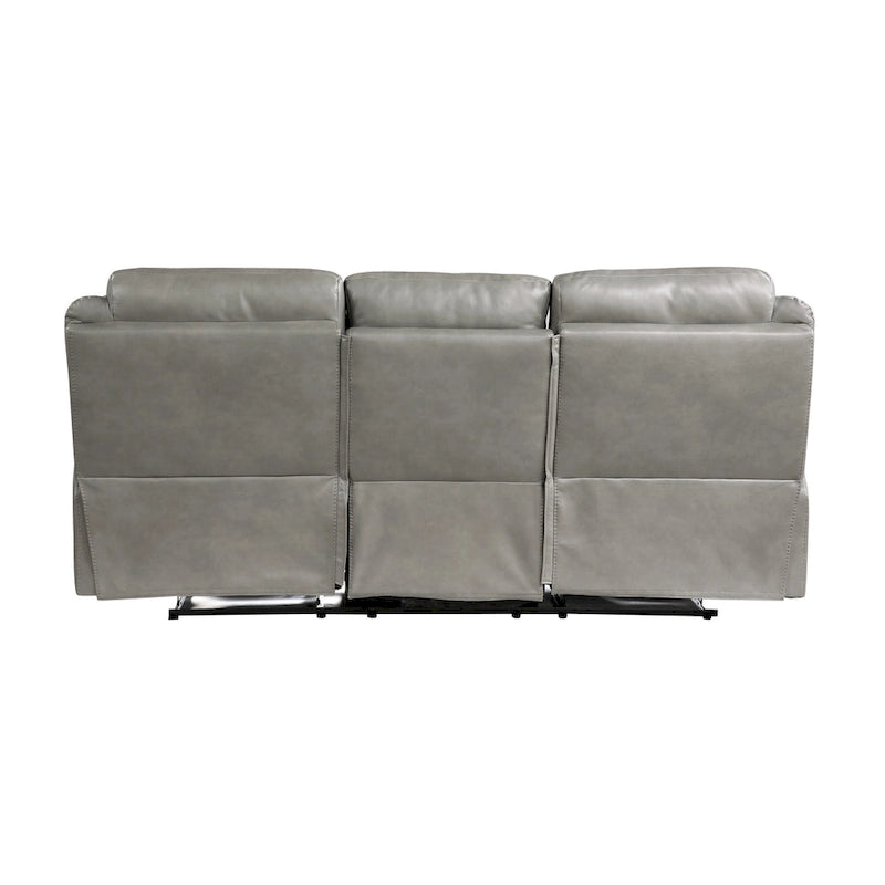 80-Inch Dual Manual Recliner Sofa with Cupholders & USB, Gray Faux Leather