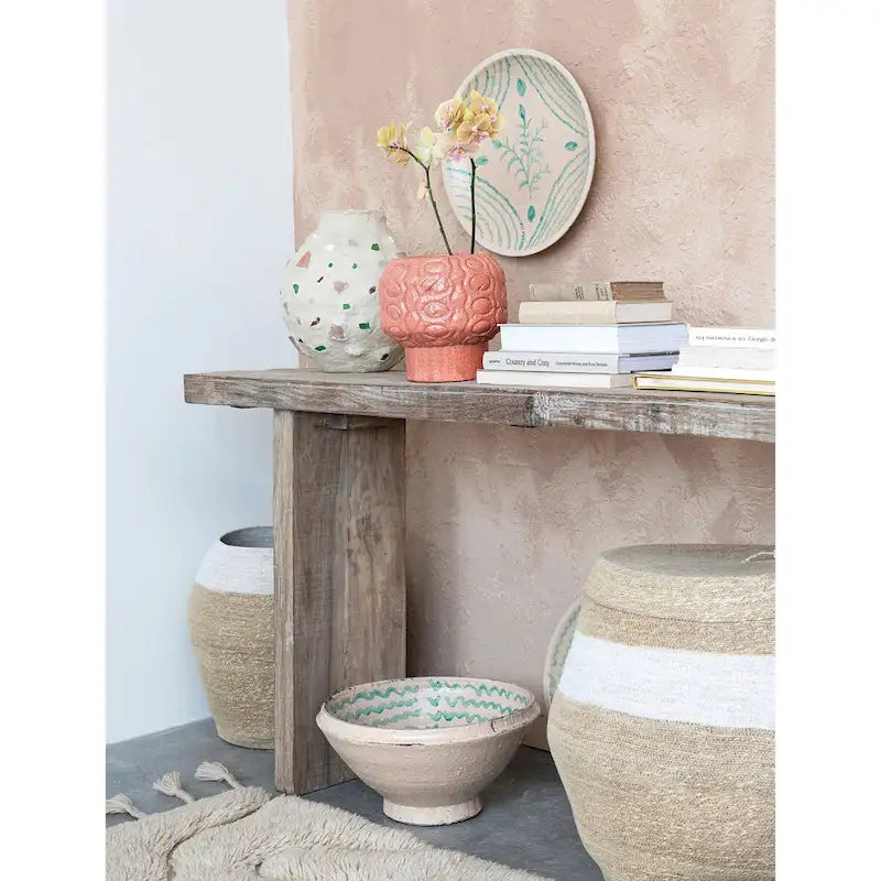 Reclaimed Wood Console Table with Distressed Bleached Finish - 72.0L x 13.0W x 32.0H
