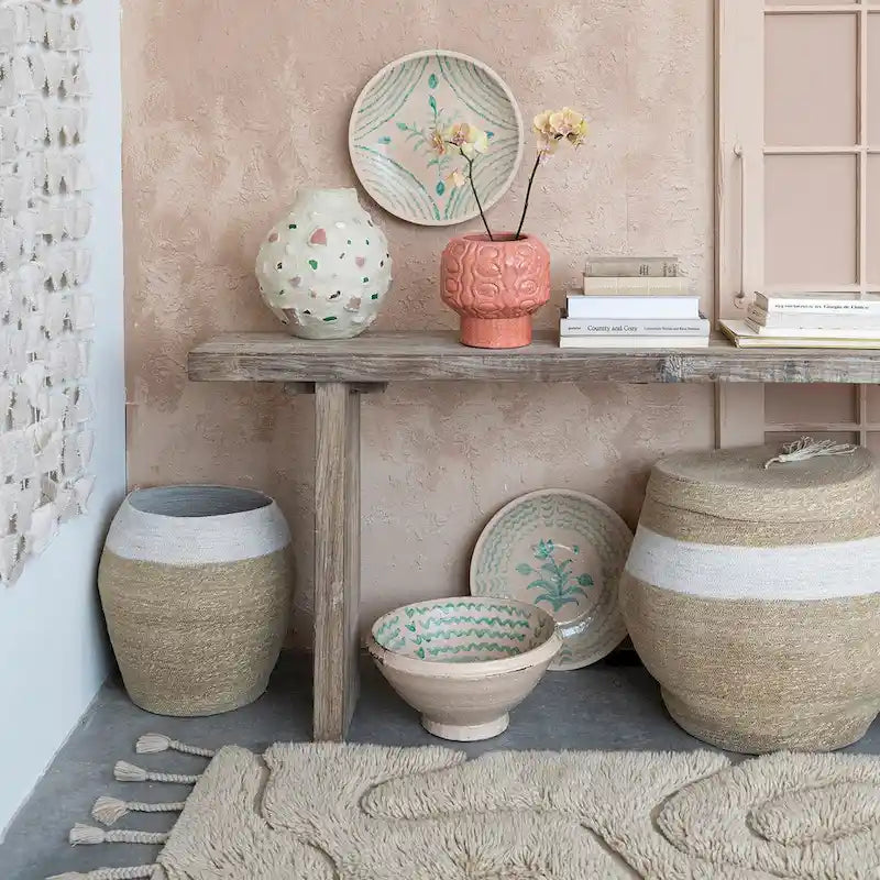 Reclaimed Wood Console Table with Distressed Bleached Finish - 72.0L x 13.0W x 32.0H