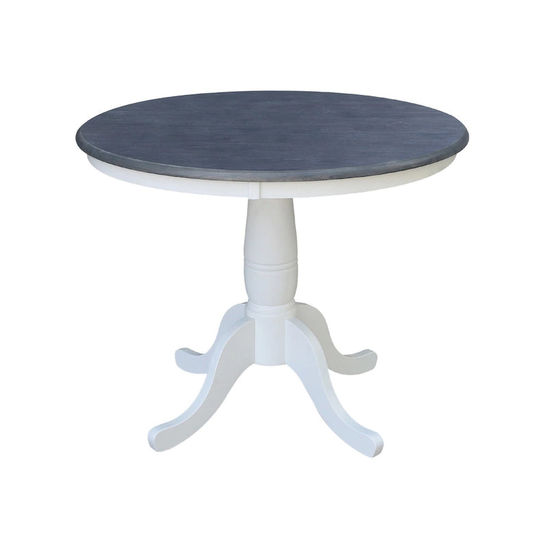 36-Inch Round Pedestal Dining Table with 4 X-Back Chairs