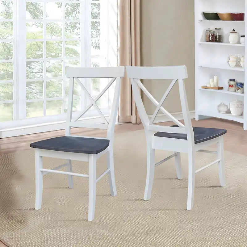 36-Inch Round Pedestal Dining Table with 4 X-Back Chairs