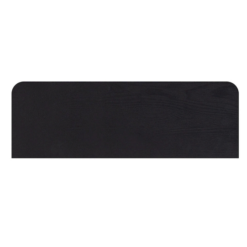 3-Door Fluted Sideboard with Tapered Legs – Black