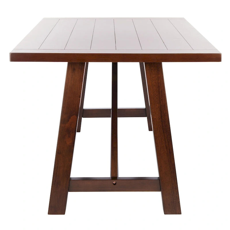 Brown Rectangle Dining Table with Acacia Veneer and Splayed Legs - 57W x 36D x 30H