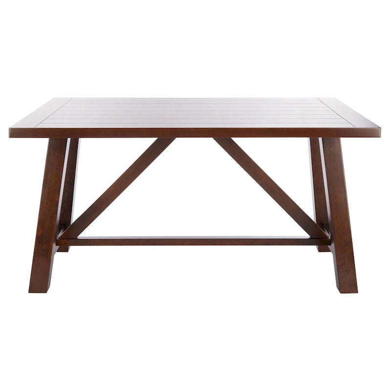 Brown Rectangle Dining Table with Acacia Veneer and Splayed Legs - 57W x 36D x 30H