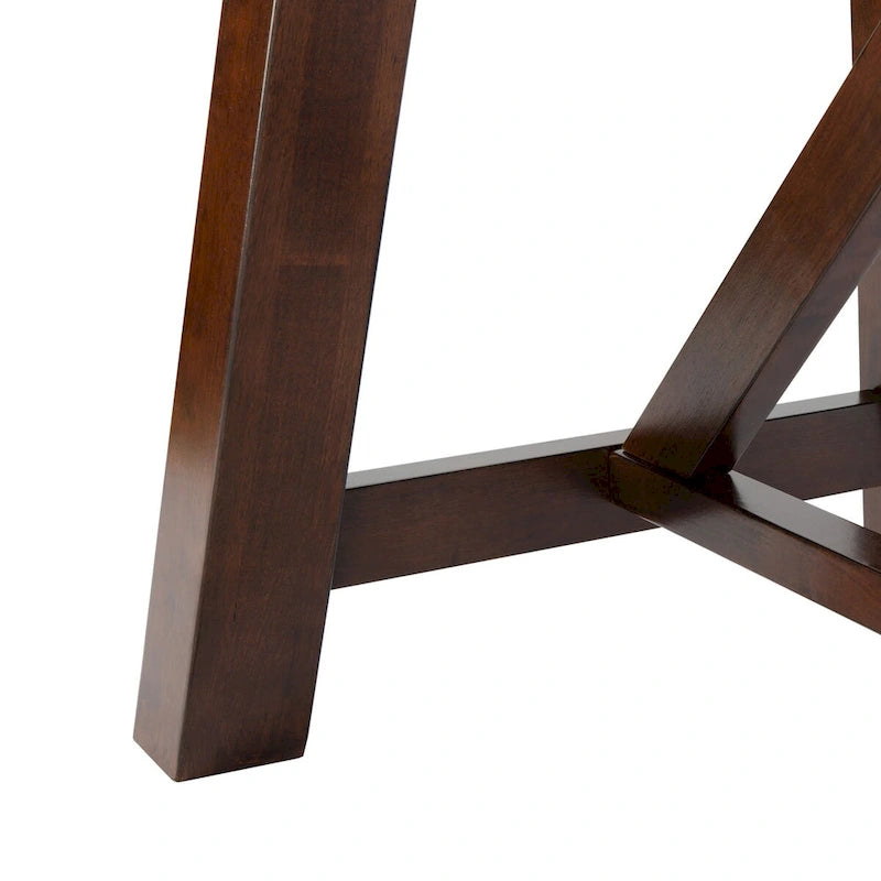 Brown Rectangle Dining Table with Acacia Veneer and Splayed Legs - 57W x 36D x 30H